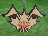 Punjabi sikh wooden khanda canada leaf nishan sahib pendant car mirror hanger k5