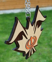 Punjabi sikh wooden khanda canada leaf nishan sahib pendant car mirror hanger k5