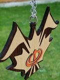 Punjabi sikh wooden khanda canada leaf nishan sahib pendant car mirror hanger k5