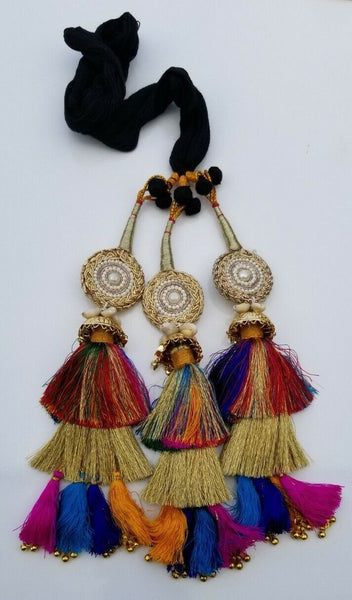 Indian punjabi pranda mehndi jagoo mirror bridal patiala paranda hair braid rrr6