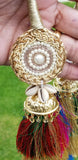 Indian punjabi pranda mehndi jagoo mirror bridal patiala paranda hair braid rrr6