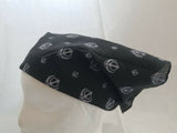 Black Khanda Rumal Sikh Temple Head Cover Cotton Bandana Head Wrap Black Khalsa
