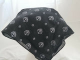 Black Khanda Rumal Sikh Temple Head Cover Cotton Bandana Head Wrap Black Khalsa