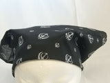 Black Khanda Rumal Sikh Temple Head Cover Cotton Bandana Head Wrap Black Khalsa
