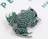 Green frog brooch vintage look gold plated retro celebrity broach design pin j21
