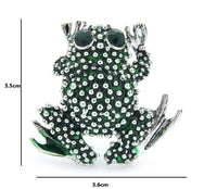 Green frog brooch vintage look gold plated retro celebrity broach design pin j21