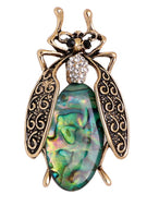Insect beetle brooch vintage look gold plated suit coat broach collar pin jjj22