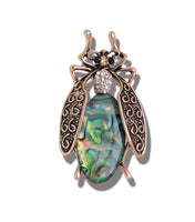 Insect beetle brooch vintage look gold plated suit coat broach collar pin jjj22