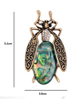 Insect beetle brooch vintage look gold plated suit coat broach collar pin jjj22