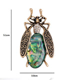 Insect beetle brooch vintage look gold plated suit coat broach collar pin jjj22