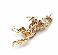 Stunning vintage look gold plated unicorn horse celebrity brooch broach pin f19