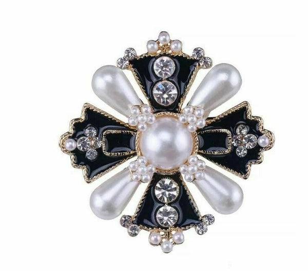 Stunning vintage look gold plated king cross celebrity brooch broach pin b49q