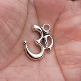 Om pendant hindu ohm power necklace silver plated evil eye protection shield k49G