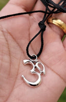 Om pendant hindu ohm power necklace silver plated evil eye protection shield k49G
