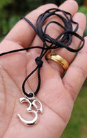 Om pendant hindu ohm power necklace silver plated evil eye protection shield k49G