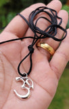 Om pendant hindu ohm power necklace silver plated evil eye protection shield k49G