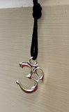 Om pendant hindu ohm power necklace silver plated evil eye protection shield k49G