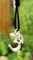 Om pendant hindu ohm power necklace silver plated evil eye protection shield k49G