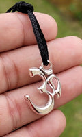 Om pendant hindu ohm power necklace silver plated evil eye protection shield k49G