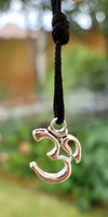 Om pendant hindu ohm power necklace silver plated evil eye protection shield k49G