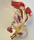 Stunning vintage look designer heart flower bird brooch broach celebrity pin lll