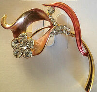 Stunning vintage look designer heart flower bird brooch broach celebrity pin lll