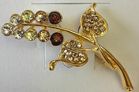 Stunning vintage look designer heart flower bird brooch broach celebrity pin lll