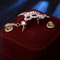 Crown King Brooch Gold Silver Plated Stunning Diamonte Celebrity Queen Pin U13
