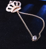 Crown King Brooch Gold Silver Plated Stunning Diamonte Celebrity Queen Pin U13