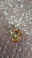 Stunning vintage look gold plated red apple designer brooch broach pin jjj54