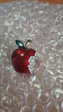 Stunning vintage look gold plated red apple designer brooch broach pin jjj54