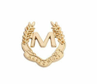 Letter m brooch elegant stunning gold plated lovely broach lapel pin gift b50m