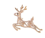 Vintage look stunning rose gold silver plated christmas reindeer brooch pin jj44