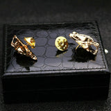 Stunning gold plated vintage look retro wolf collar chain brooch lapel pin z29