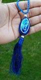Sikh ek onkar khanda blue pendant evil eye protection car rear mirror hanger rr3