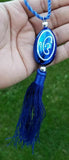 Sikh ek onkar khanda blue pendant evil eye protection car rear mirror hanger rr3