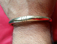 Brass Open Kara 22 ct. Gold Look chunky Singh Kaur kada Sikh Hindu Bracelet