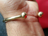 Brass Open Kara 22 ct. Gold Look chunky Singh Kaur kada Sikh Hindu Bracelet