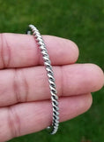 Twisted Rope Kara Chrome Plated Iron Kada Sikh Singh Kaur khalsa Bangle Punjabi H14 Unisex Gift