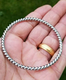 Twisted Rope Kara Chrome Plated Iron Kada Sikh Singh Kaur khalsa Bangle Punjabi H14 Unisex Gift