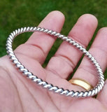 Twisted Rope Kara Chrome Plated Iron Kada Sikh Singh Kaur khalsa Bangle Punjabi H14 Unisex Gift