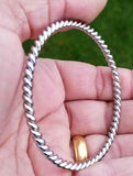 Twisted Rope Kara Chrome Plated Iron Kada Sikh Singh Kaur khalsa Bangle Punjabi H14 Unisex Gift