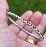 Twisted Rope Kara Chrome Plated Iron Kada Sikh Singh Kaur khalsa Bangle Punjabi H14 Unisex Gift