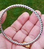 Twisted Rope Kara Chrome Plated Iron Kada Sikh Singh Kaur khalsa Bangle Punjabi H14 Unisex Gift