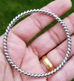 Twisted Rope Kara Chrome Plated Iron Kada Sikh Singh Kaur khalsa Bangle Punjabi H14 Unisex Gift