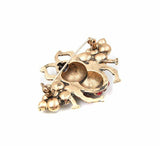 Stunning vintage look gold plated gold honey bee brooch suit coat broach pin z7r