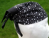 Sikh punjabi black white stars hindu bandana head wrap gear rumal handkerchief y