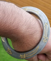 Sikh kara sarbloh shastars engraved bangle singh kaur khalsa pure iron kada v11