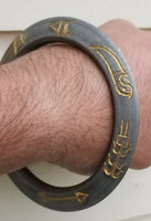 Sikh kara sarbloh shastars engraved bangle singh kaur khalsa pure iron kada v11