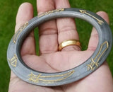 Sikh kara sarbloh shastars engraved bangle singh kaur khalsa pure iron kada v11